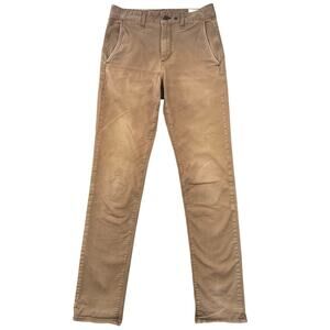 Rag & Bone New York Slim Chino Pants Umber Tan Khaki Stretch Made in USA - 29